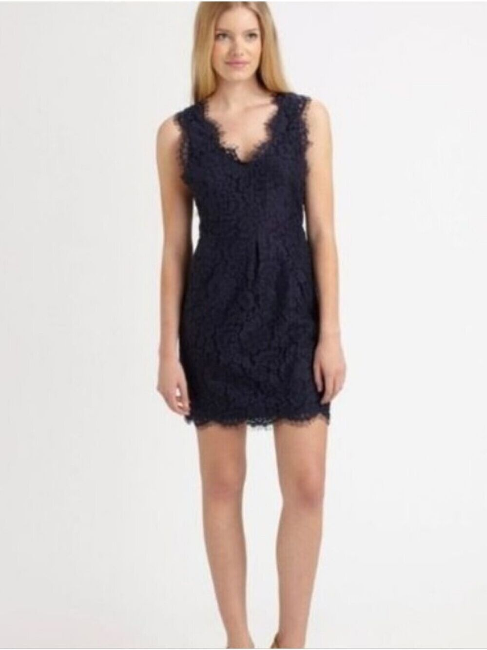 Joie Rori Black and Royal Blue Lace Sleeveless Sheath Dress Size XS - Picture 1 of 8